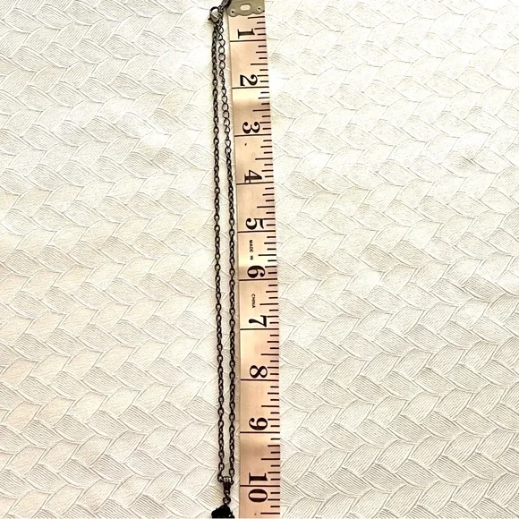 1928 Elegant Black Teardrop Pendant Necklace whimsigoth dark academia vintage - Picture 6 of 6